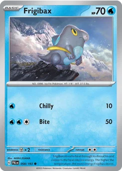 Frigibax Pokemon card from Paldea Evolved, card number 58