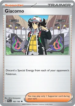 Giacomo Pokemon card from Paldea Evolved, card number 182
