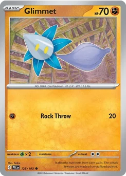 Glimmet Pokemon card from Paldea Evolved, card number 125