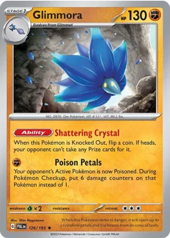 Glimmora Pokemon card from Paldea Evolved, card number 126