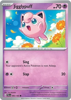 Jigglypuff Pokemon card from Paldea Evolved, card number 83