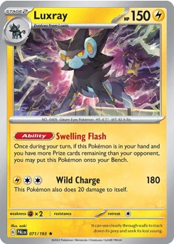 Luxray Pokemon card from Paldea Evolved, card number 71
