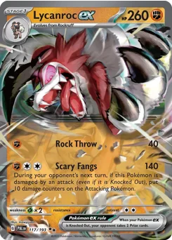 Lycanroc ex Pokemon card from Paldea Evolved, card number 117