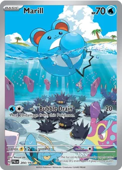 Marill Pokemon card from Paldea Evolved, card number 204