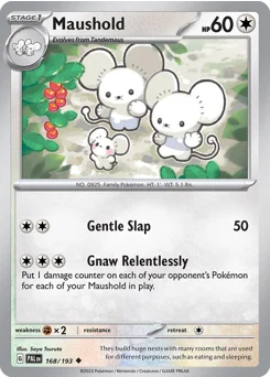 Maushold Pokemon card from Paldea Evolved, card number 168