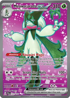 Meowscarada ex Pokemon card from Paldea Evolved, card number 231