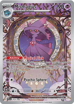Mismagius Pokemon card from Paldea Evolved, card number 212