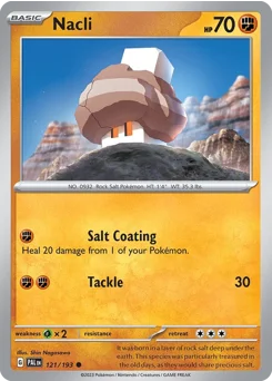 Nacli Pokemon card from Paldea Evolved, card number 121