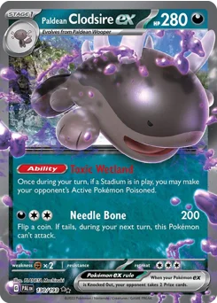 Paldean Clodsire ex Pokemon card from Paldea Evolved, card number 130
