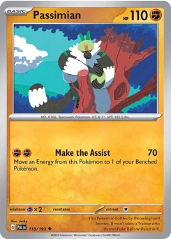 Passimian Pokemon card from Paldea Evolved, card number 118