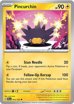 Pincurchin Pokemon card from Paldea Evolved, card number 73
