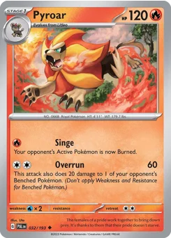 Pyroar Pokemon card from Paldea Evolved, card number 32