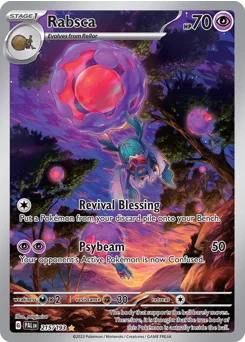 Rabsca Pokemon card from Paldea Evolved, card number 215