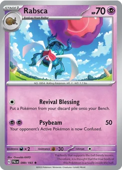 Rabsca Pokemon card from Paldea Evolved, card number 99