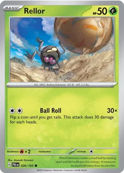 Rellor Pokemon card from Paldea Evolved, card number 26