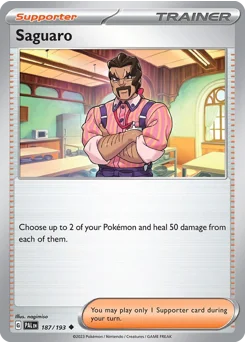 Saguaro Pokemon card from Paldea Evolved, card number 187
