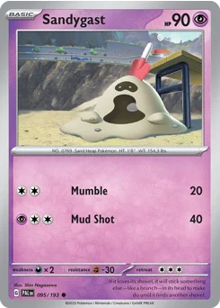 Sandygast Pokemon card from Paldea Evolved, card number 95
