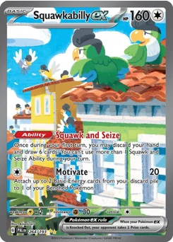 Squawkabilly ex Pokemon card from Paldea Evolved, card number 264