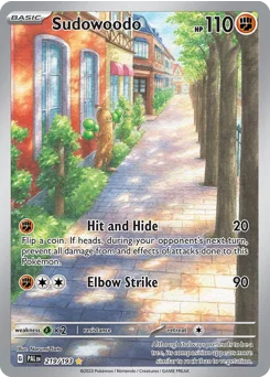 Sudowoodo Pokemon card from Paldea Evolved, card number 219