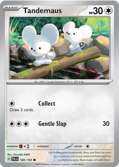 Tandemaus Pokemon card from Paldea Evolved, card number 166