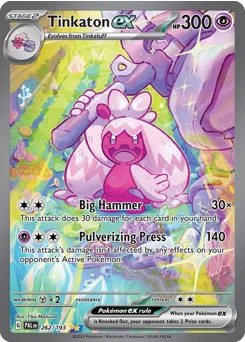 Tinkaton ex Pokemon card from Paldea Evolved, card number 262
