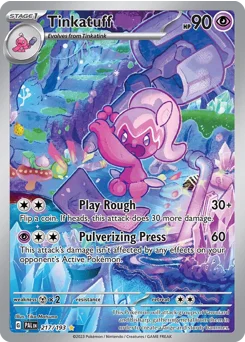 Tinkatuff Pokemon card from Paldea Evolved, card number 217