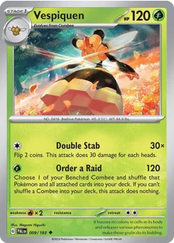 Vespiquen Pokemon card from Paldea Evolved, card number 9