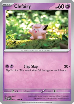 Clefairy Pokemon card from Obsidian Flames, card number 81