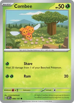 Combee Pokemon card from Obsidian Flames, card number 8