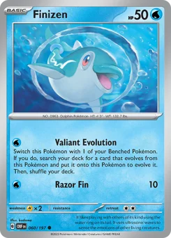 Finizen Pokemon card from Obsidian Flames, card number 60