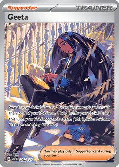 Geeta Pokemon card from Obsidian Flames, card number 226
