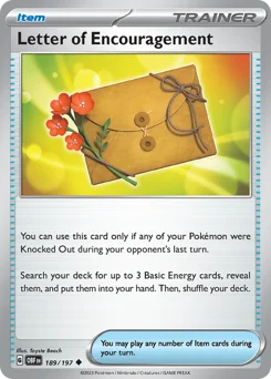 Letter of Encouragement Pokemon card from Obsidian Flames, card number 189