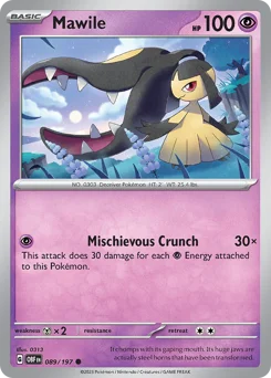 Mawile Pokemon card from Obsidian Flames, card number 89