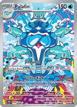 Palafin Pokemon card from Obsidian Flames, card number 200