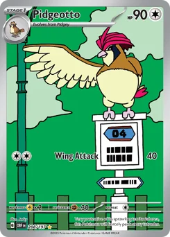 Pidgeotto Pokemon card from Obsidian Flames, card number 208