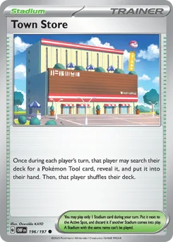 Town Store Pokemon card from Obsidian Flames, card number 196