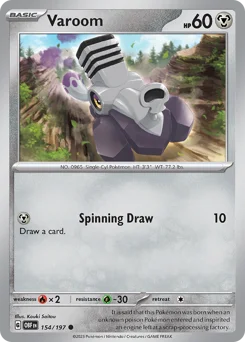 Varoom Pokemon card from Obsidian Flames, card number 154