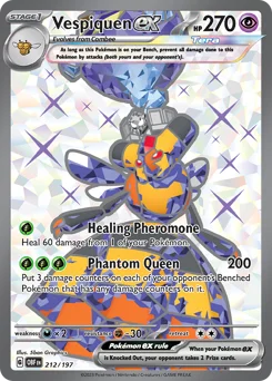 Vespiquen ex Pokemon card from Obsidian Flames, card number 212