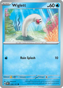 Wiglett Pokemon card from Obsidian Flames, card number 58