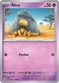 Abra Pokemon card from 151, card number 63