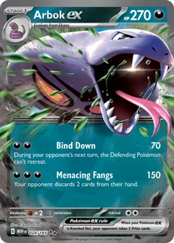 Arbok ex Pokemon card from 151, card number 24