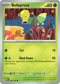 Bellsprout Pokemon card from 151, card number 69