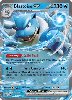 Blastoise ex Pokemon card from 151, card number 9