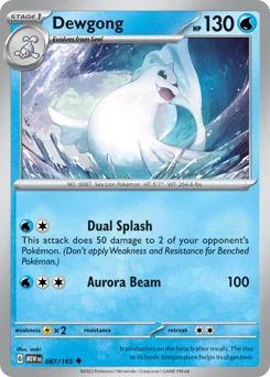 Dewgong Pokemon card from 151, card number 87
