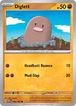Diglett Pokemon card from 151, card number 50