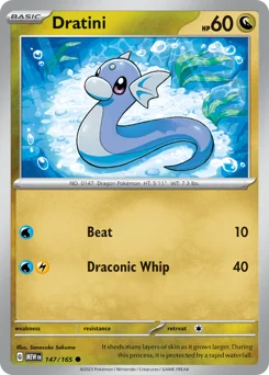 Dratini Pokemon card from 151, card number 147