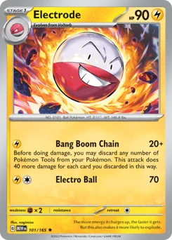 Electrode Pokemon card from 151, card number 101