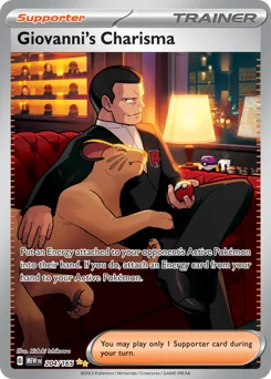 Giovanni's Charisma Pokemon card from 151, card number 204