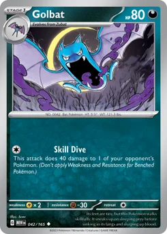 Golbat Pokemon card from 151, card number 42