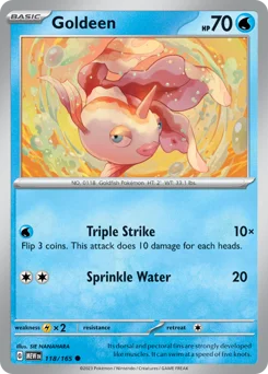 Goldeen Pokemon card from 151, card number 118